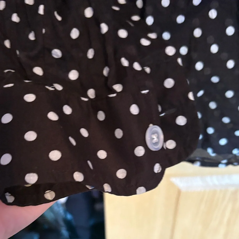 Black and White Polka Dot Blouse - Picture 3 of 4